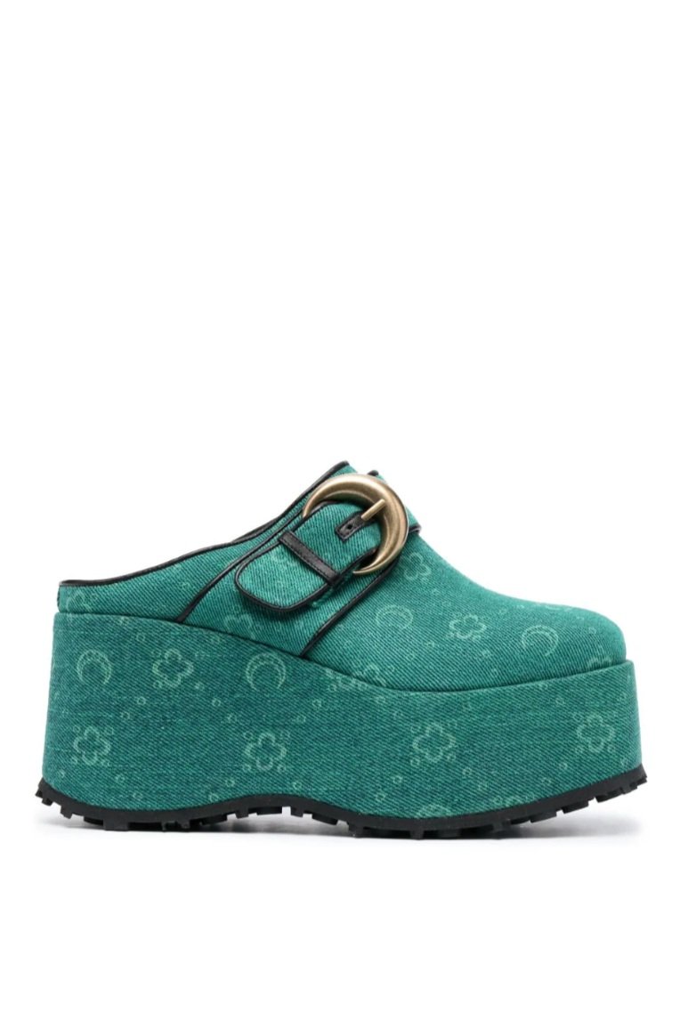 Marine Serre Regenerated Denim Moonogram Clogs — SLOW WAVES